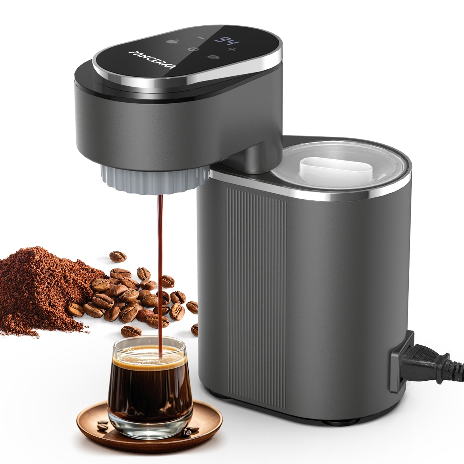 Portable Espresso Machine, 9-Bar Italian Pressure Pump, Black