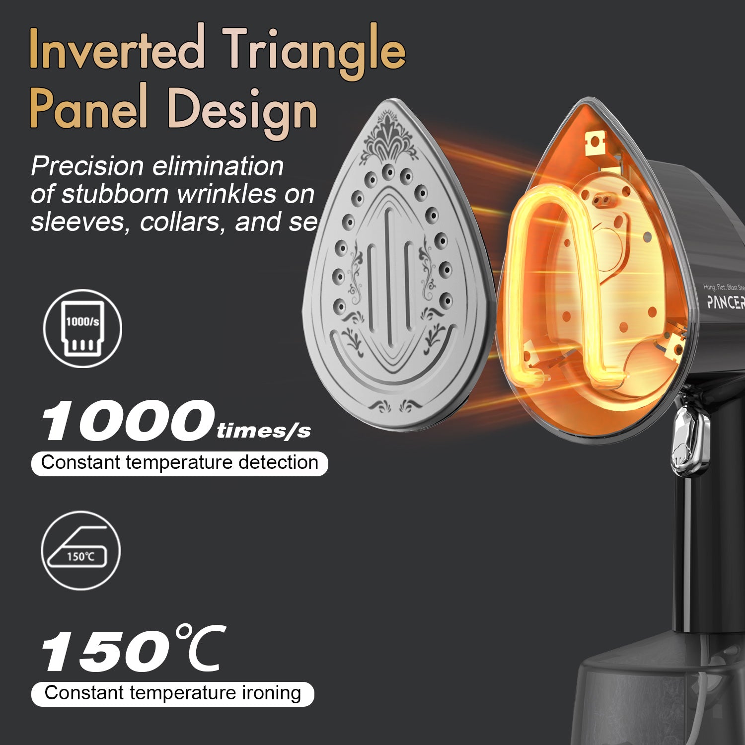 Steamer for Clothes, 1500W Handheld Steam Garment, 150℃ Constant temperature ironing, Black