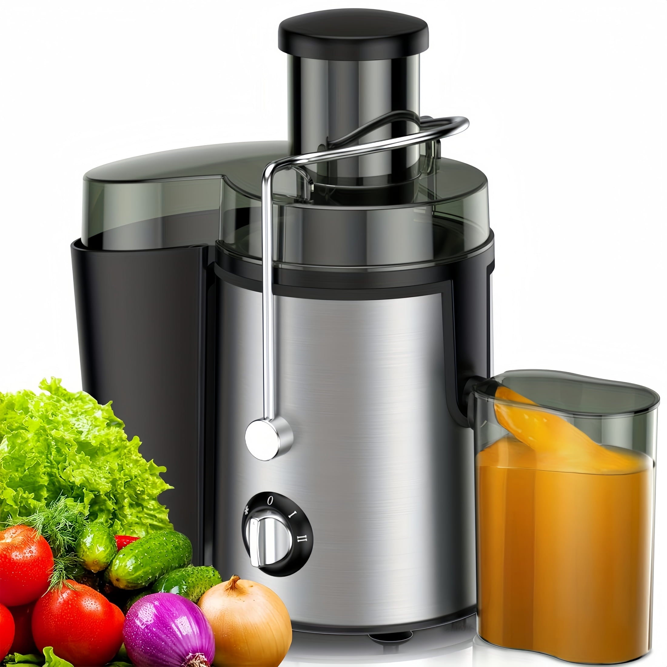 Juicy Bliss 3-Speed Centrifugal Juicer Machines, 800W, Silver