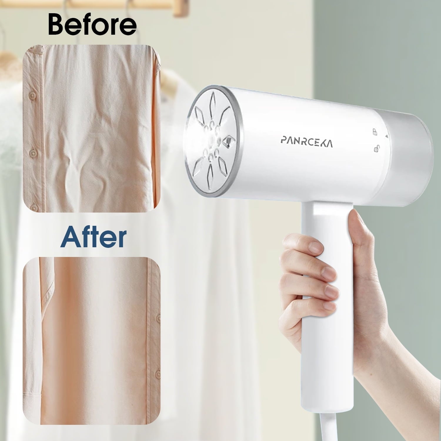 Steamer for Clothes, 1200W ComfortFold Steamer, White , LM-1608S