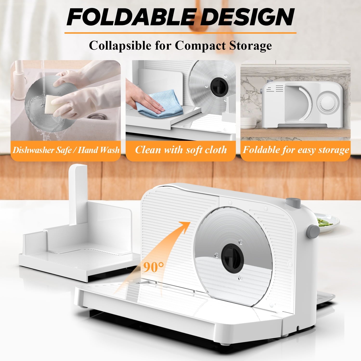 Meat Slicer Machine for Home, Adjustable Thickness, 0-15mm Cutting Capability