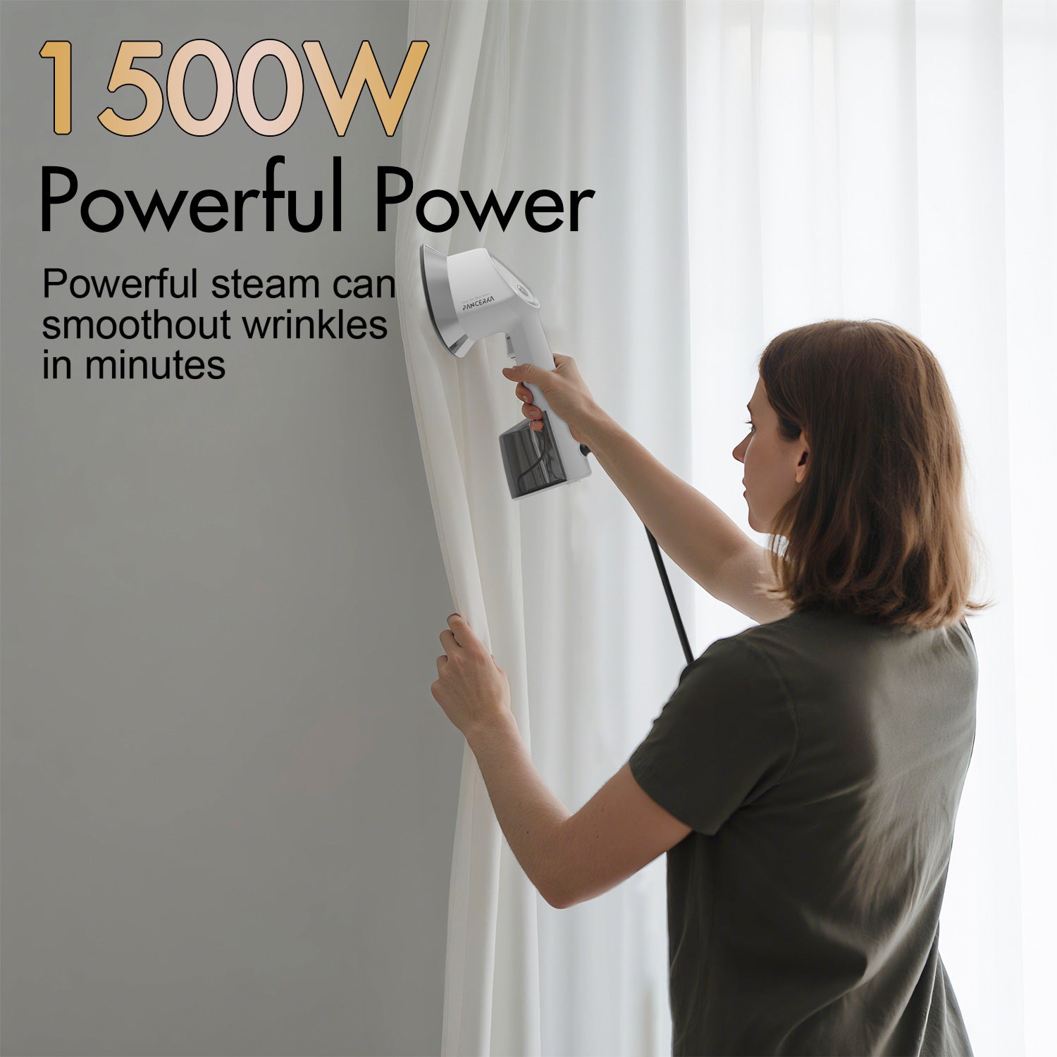 Steamer for Clothes, 1500W Handheld Steam Garment, 150℃ Constant temperature ironing, White