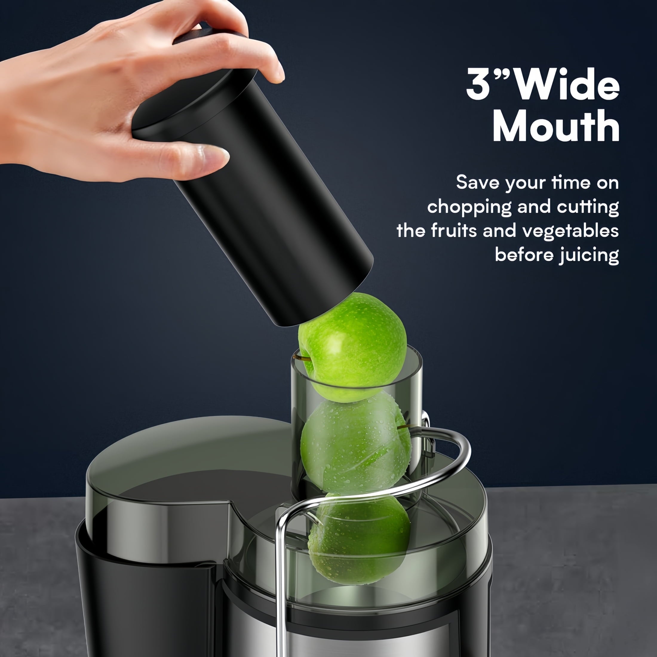 Juicy Bliss 3-Speed Centrifugal Juicer Machines, 800W, Silver