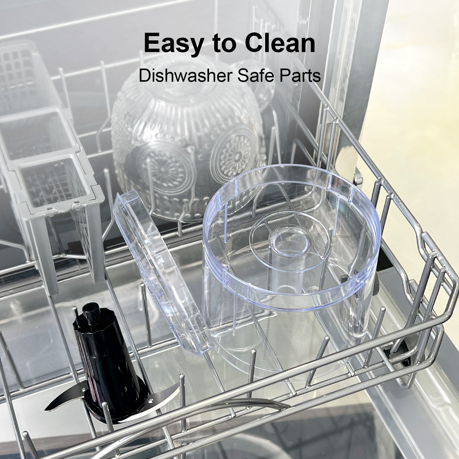 Electric Food Chopper, 1.5Cup Food Processor, BRL-7003, Black