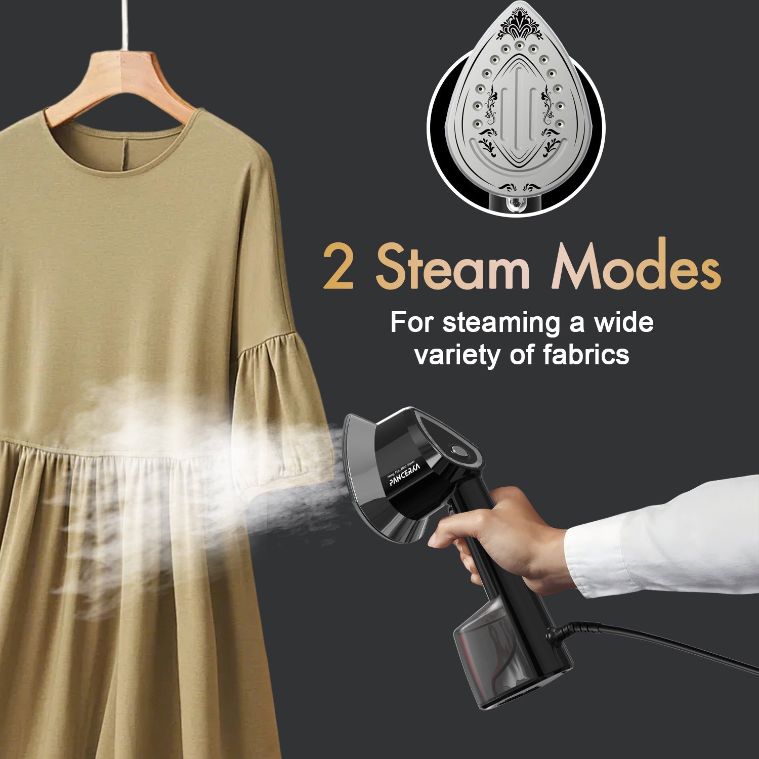 Steamer for Clothes, 1500W Handheld Steam Garment, 150℃ Constant temperature ironing, Black