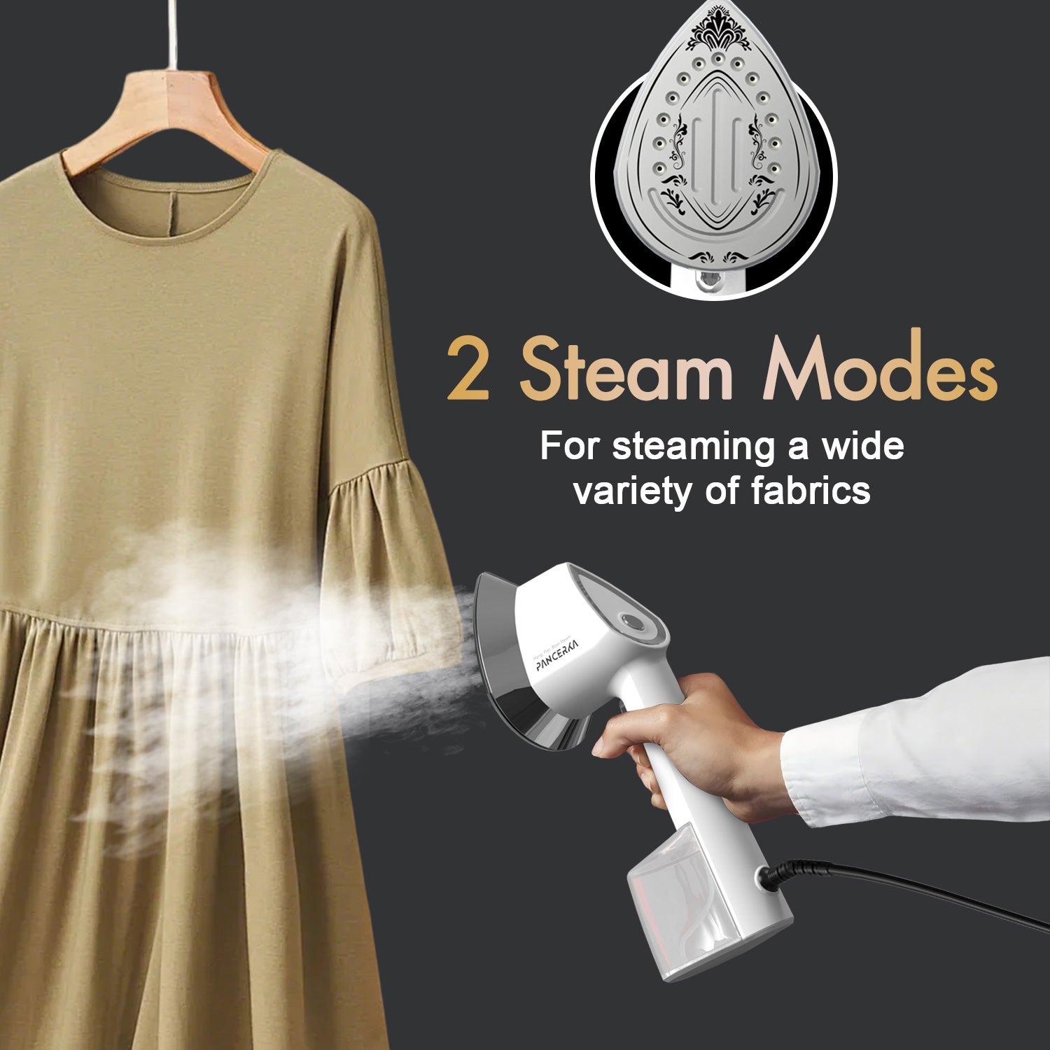 Steamer for Clothes, 1500W Handheld Steam Garment, 150℃ Constant temperature ironing, White