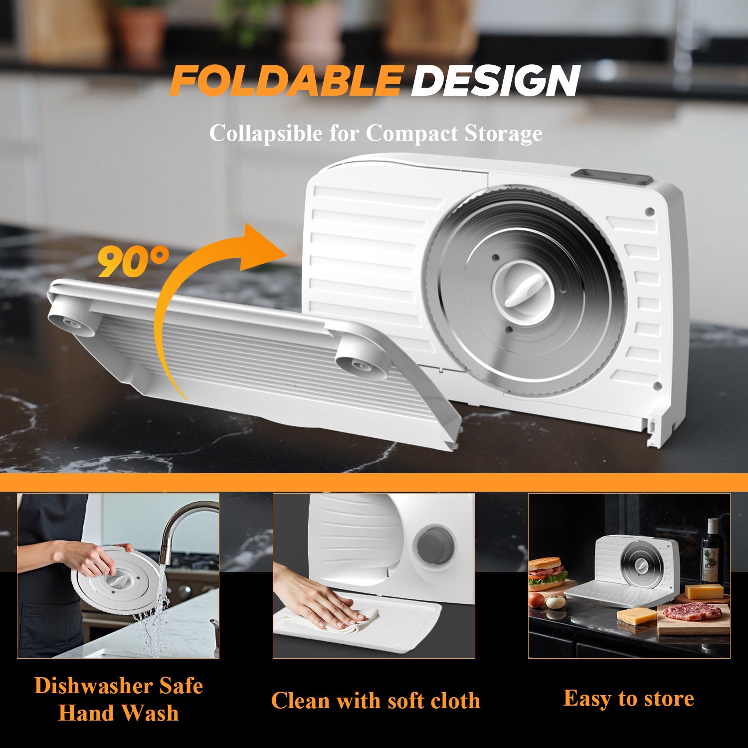 PANCERKA Meat Slicer Machine for Home Use with 2 Removable Stainless Steel Blades, Adjustable Thickness 0-15mm