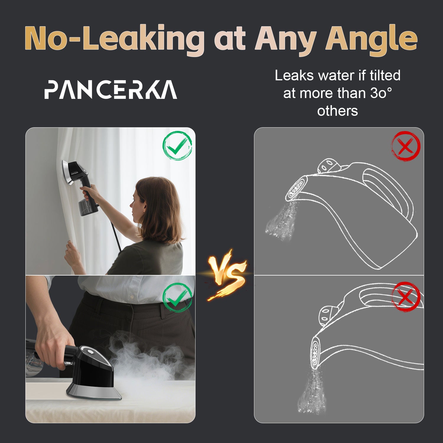 Steamer for Clothes, 1500W Handheld Steam Garment, 150℃ Constant temperature ironing, Black