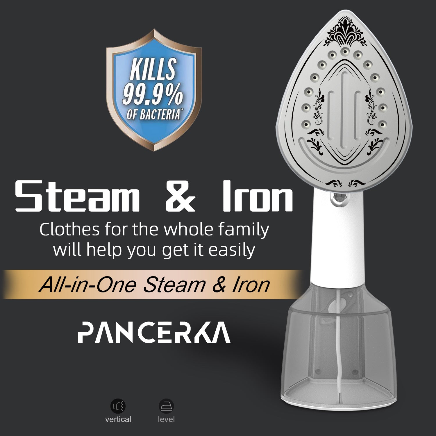 Steamer for Clothes, 1500W Handheld Steam Garment, 150℃ Constant temperature ironing, White