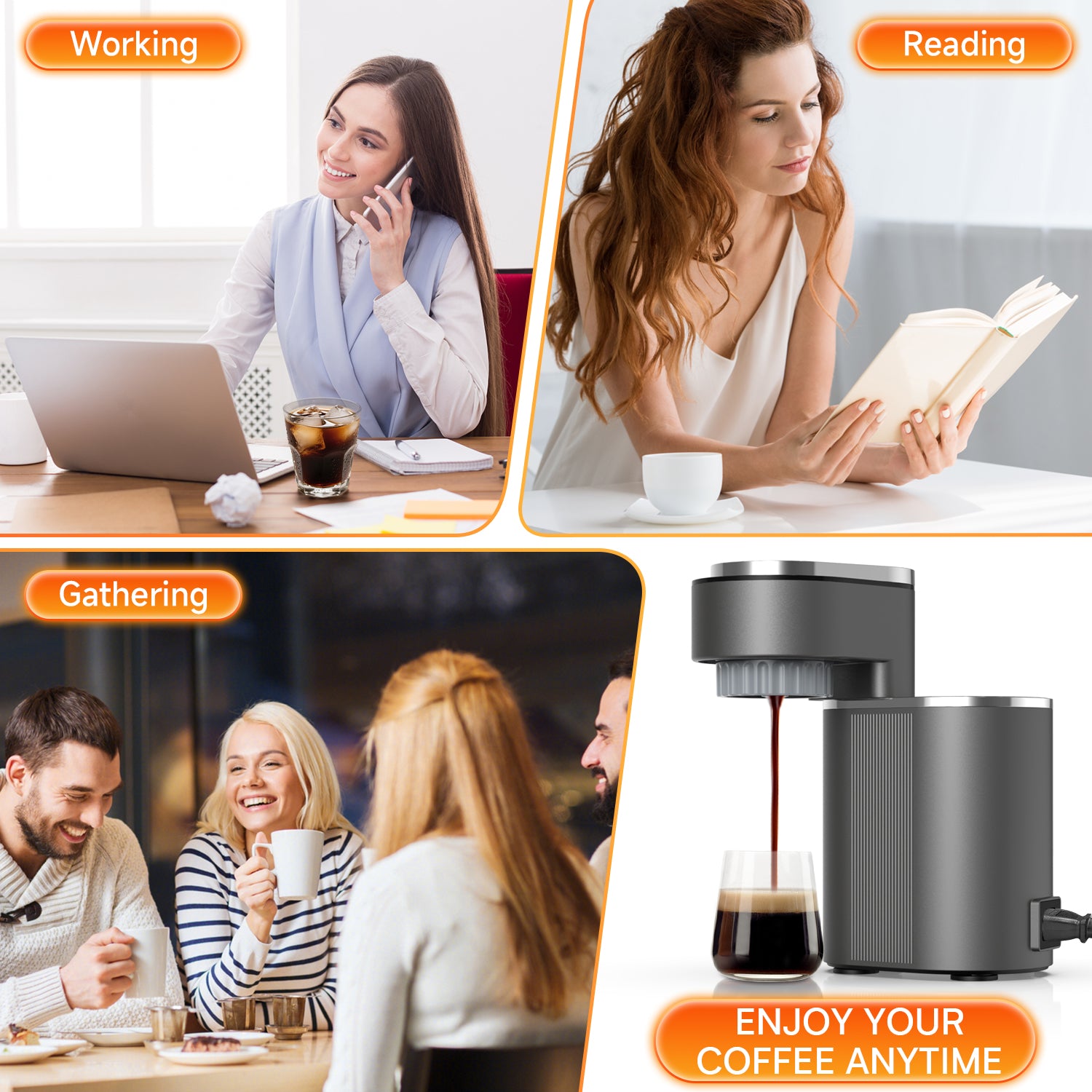 Portable Espresso Machine, 9-Bar Italian Pressure Pump, Black