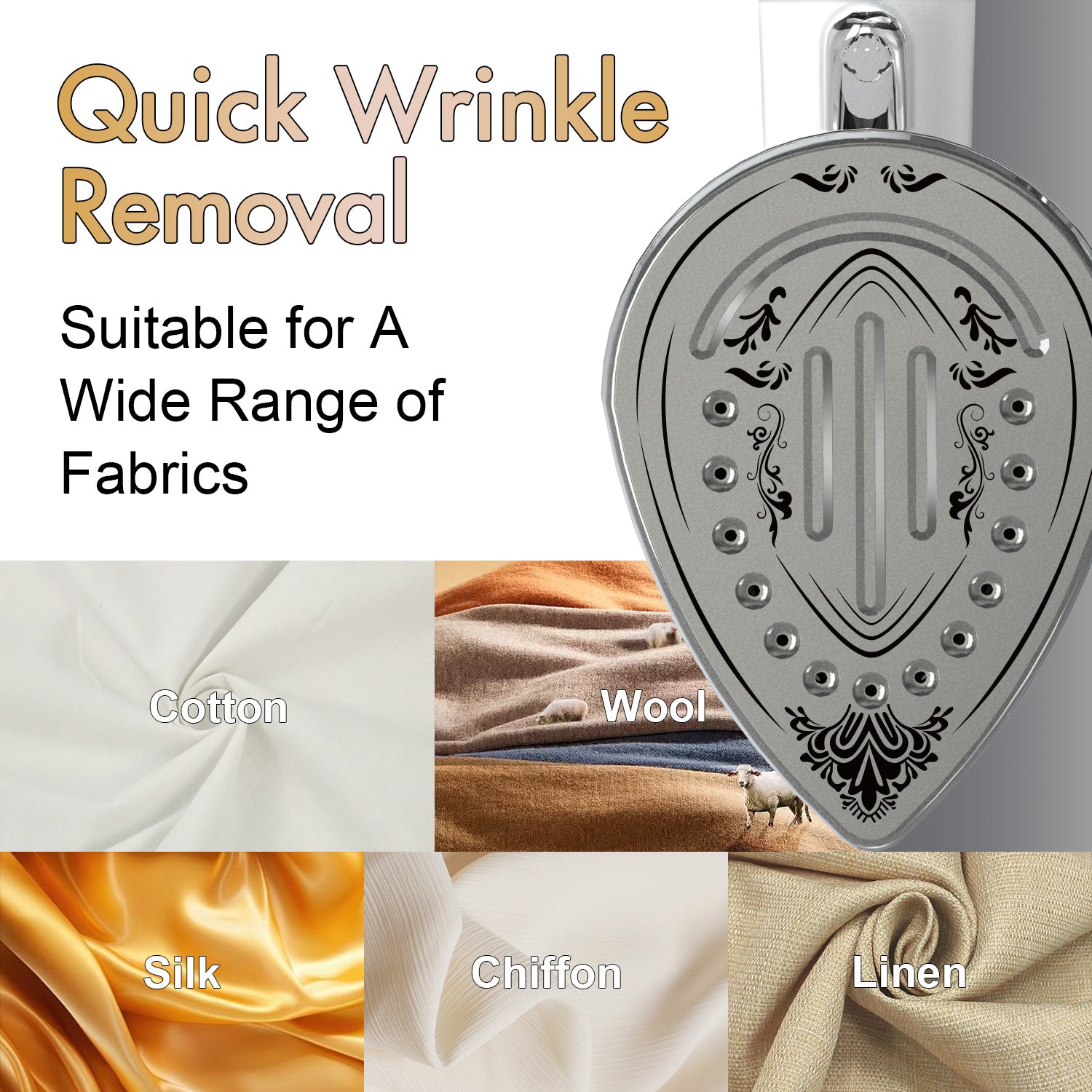 Steamer for Clothes, 1500W Handheld Steam Garment, 150℃ Constant temperature ironing, White