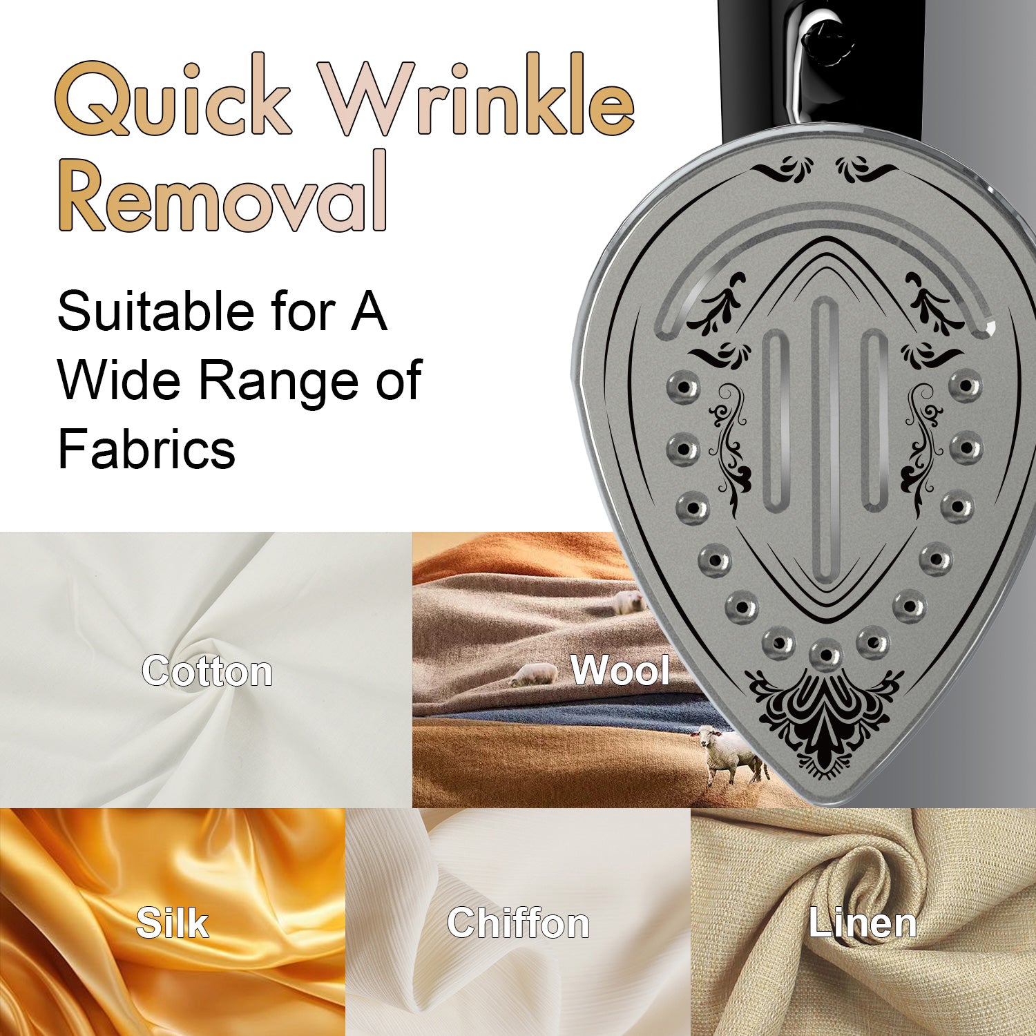 Steamer for Clothes, 1500W Handheld Steam Garment, 150℃ Constant temperature ironing, Black