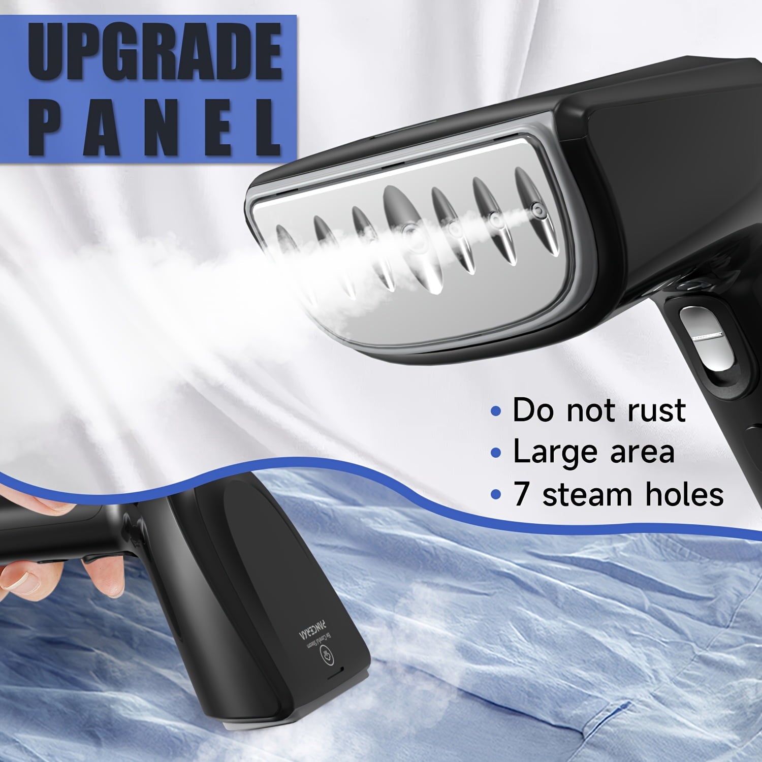 FlashIron 1200W Steamer for Clothes - 400ml Water Tank, Black