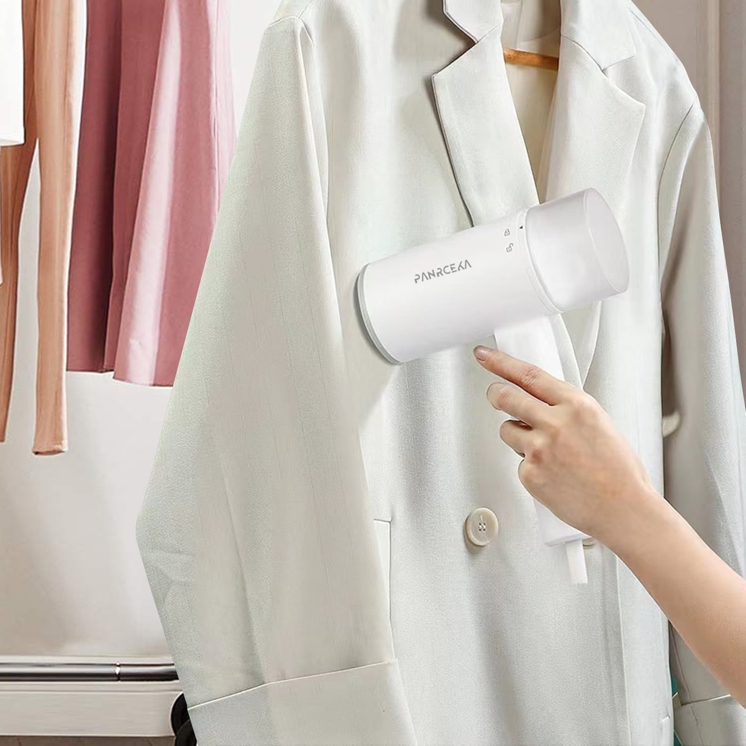 Steamer for Clothes, 1200W ComfortFold Steamer, White , LM-1608S